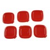 Lot de 6 couvercles rouges pour pots Yaourtière SEB SS-1530000653